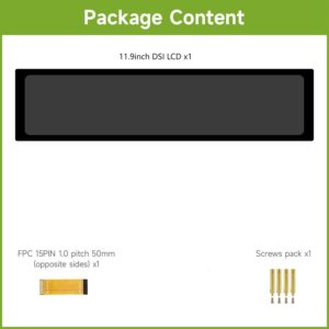 waveshare 11.9inch Capacitive Touch Display Compatible with Raspberry Pi 5/4B/3B/Zero/Zero W/Zero 2W/Pico/Pico W/Pico WH, 320×1480 Resolution IPS DSI Interface