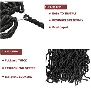 7 Packs Soft Locs 36 inch Goddess Locs Faux Locs Crochet Hair for Black Women Whole Strand Pre-looped Long New Locs Crochet Natural Black Locs Curly Braiding Hair Extension