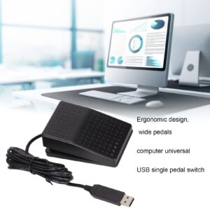 USB Foot Pedal Switch Gaming, One Key Control Program Computer Mouse Keyboard with Indicator Light, Pedal Mechanical Switch, for Zoom, Transcription Key Settings, Factory Testing, Instrument Control