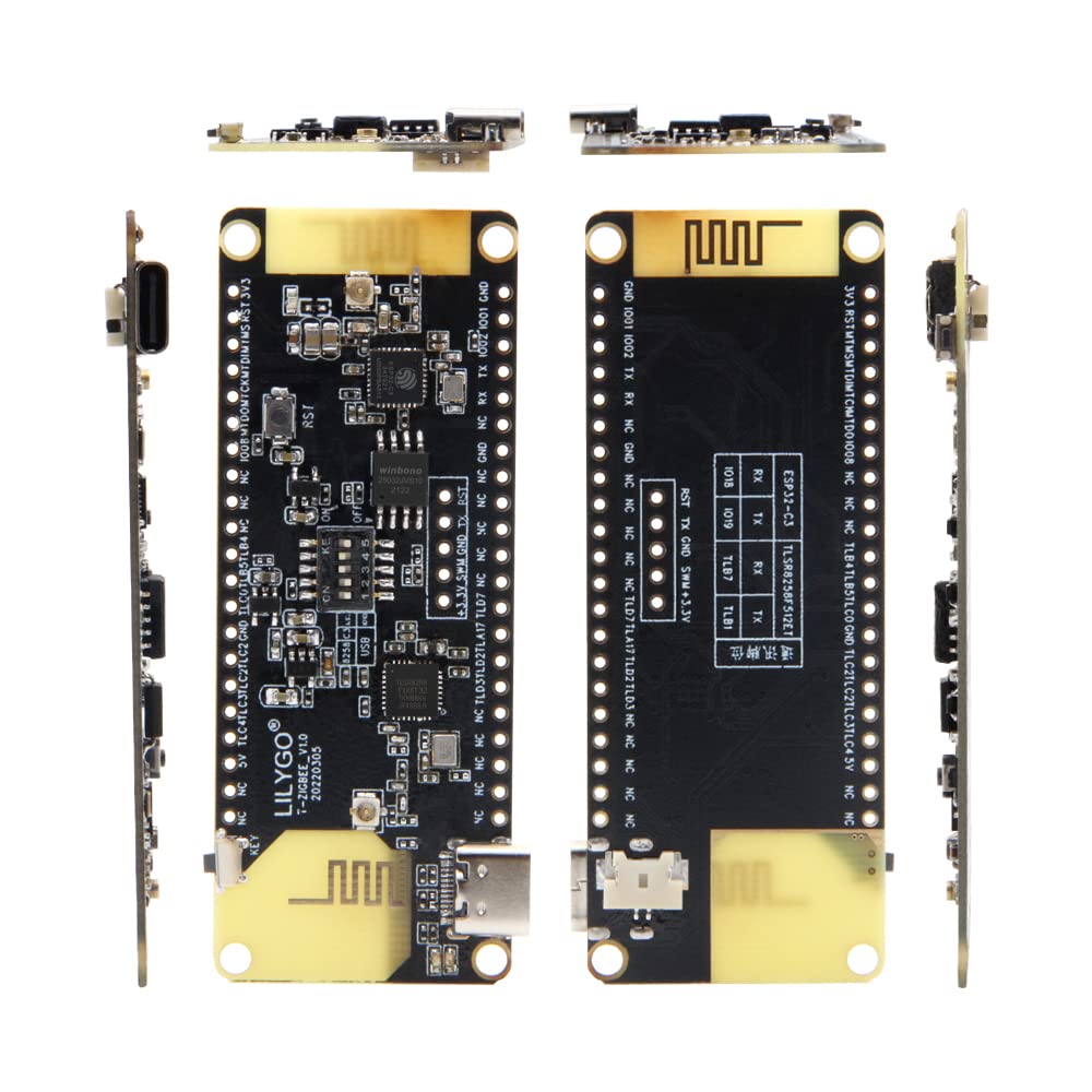 LILYGO T-Zigbee Dual MCU Development Board ESP32-C3 TLSR8258 Ultra Low Power IOT WiFi BLE Smart Control Module (T-Zigbee)