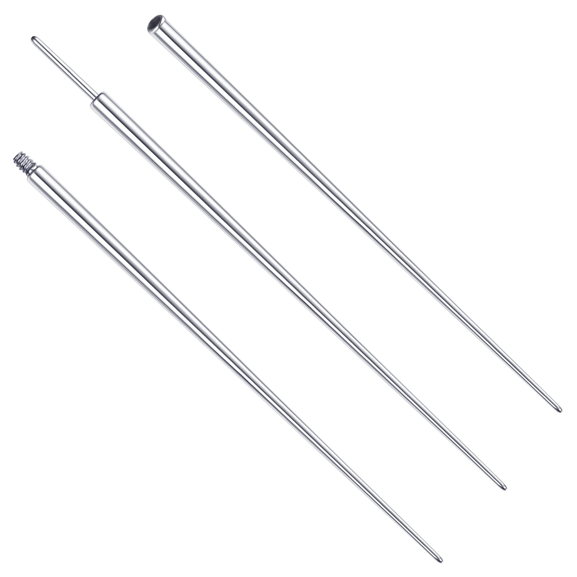 MILACOLATO G23 Titanium Piercing Taper Insertion Pins 18G Taper Piercing Kits for Ear/Nose/Navel/Nipple/Lip/Eyebrow/Tongue/Tragus Helix Stretcher Body Piercing Stretching Kit Assistant Tools