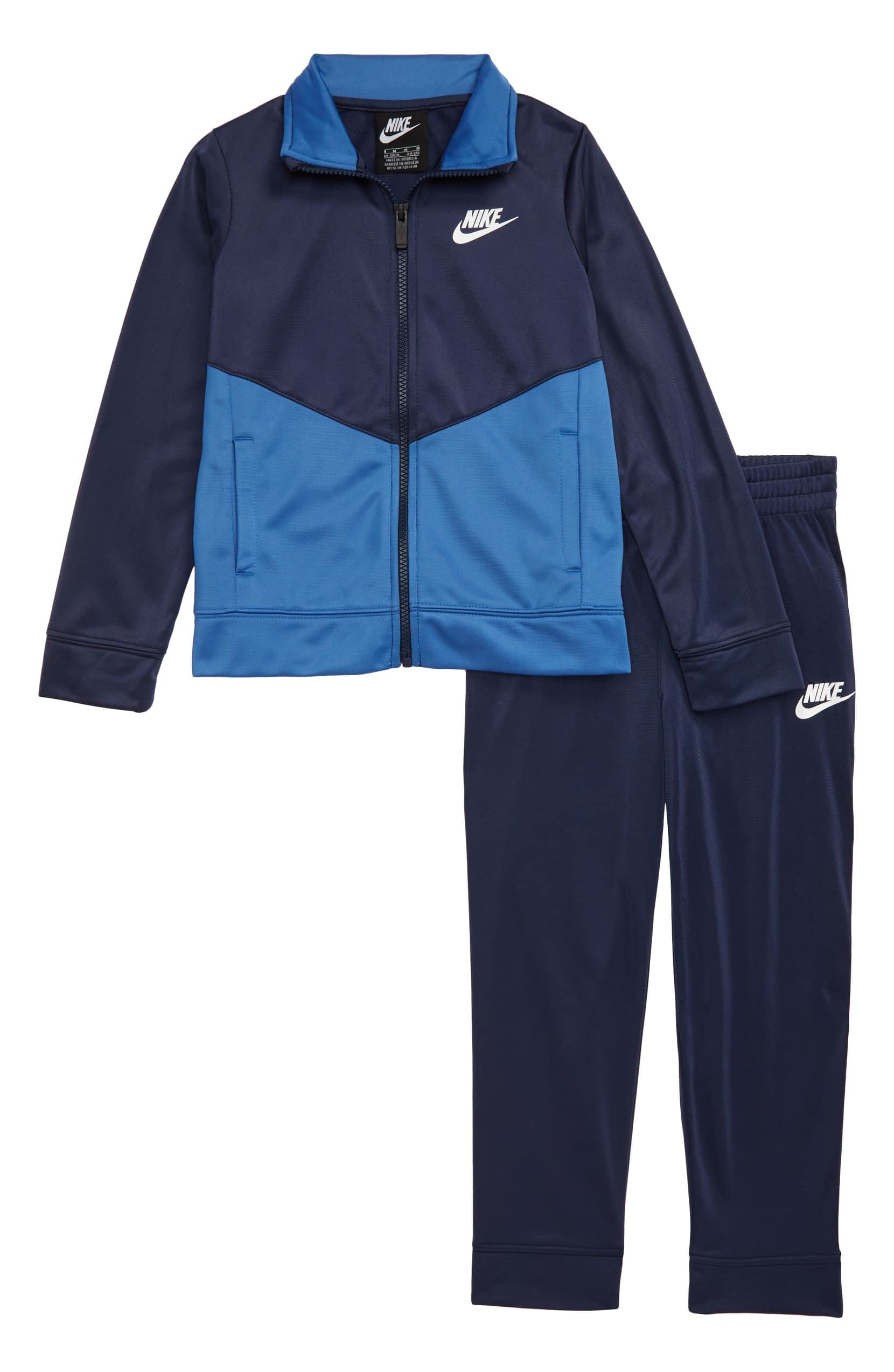 Nike Infant Boy Full Zip Track Jacket & Jogger Pants 2 Piece Set (Midnight Navy(86F192-U90)/White, 24 Months)