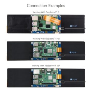 waveshare 11.9inch Capacitive Touch Display Compatible with Raspberry Pi 5/4B/3B/Zero/Zero W/Zero 2W/Pico/Pico W/Pico WH, 320×1480 Resolution IPS DSI Interface