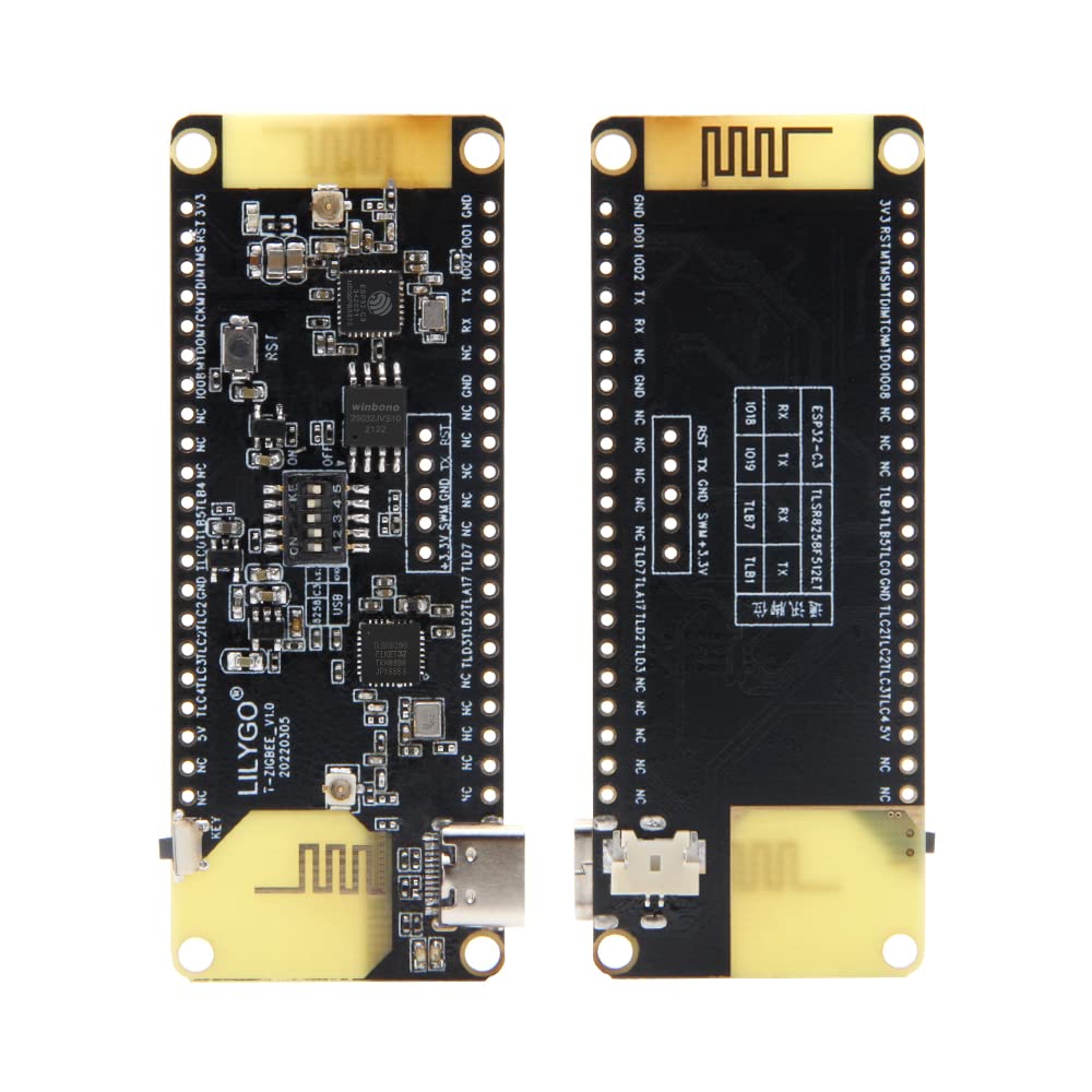 LILYGO T-Zigbee Dual MCU Development Board ESP32-C3 TLSR8258 Ultra Low Power IOT WiFi BLE Smart Control Module (T-Zigbee)