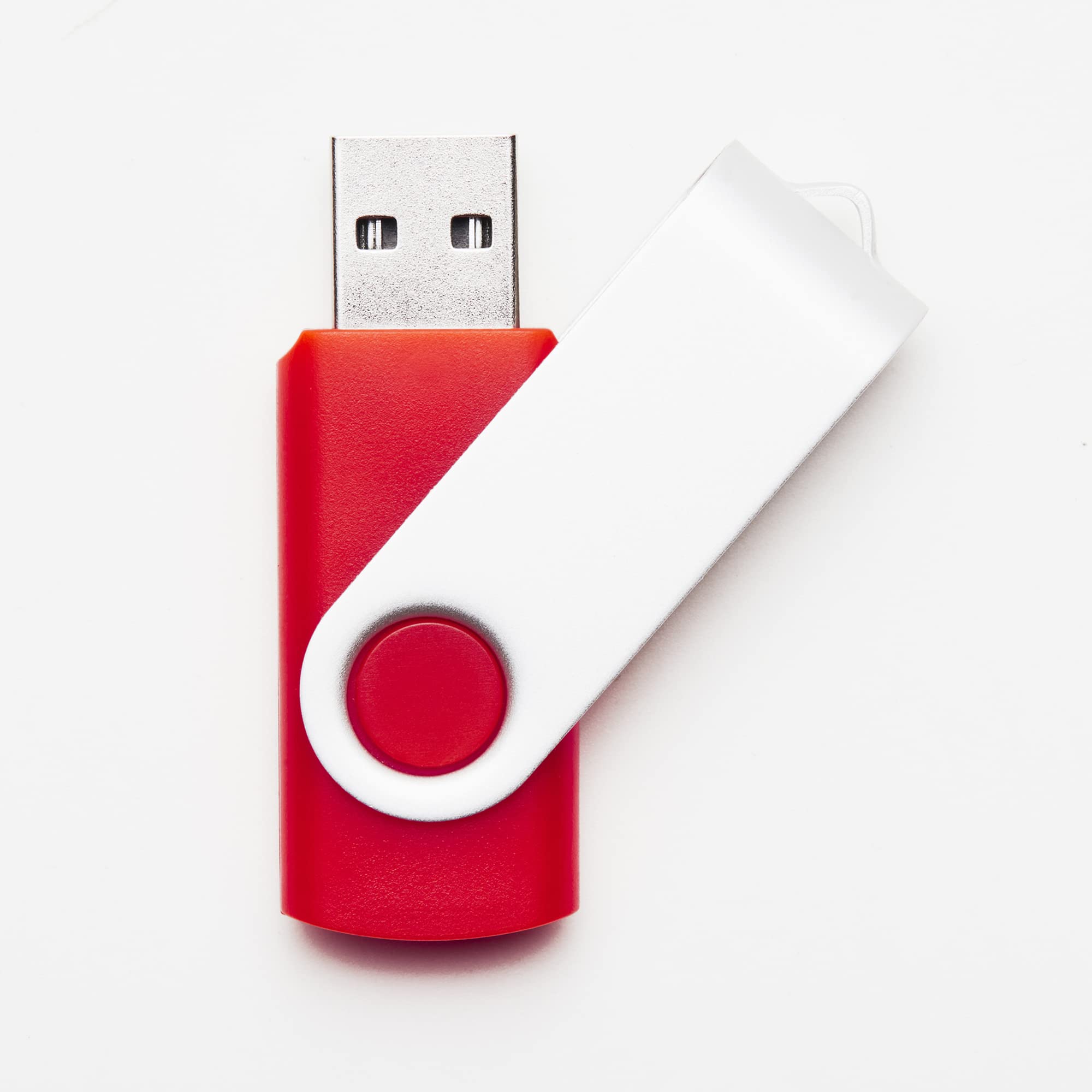 100 Pack Red 8GB USB Flash Drives USB 2.0 Swivel Design Flash Drive for Data Storage Wholesale Bulk (Red, 8GB)