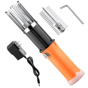 amzchen electric fish scaler remover cordless, scaler, scraper, battery operated cleaner waterproof design seafood tools with extra stainless cutter head