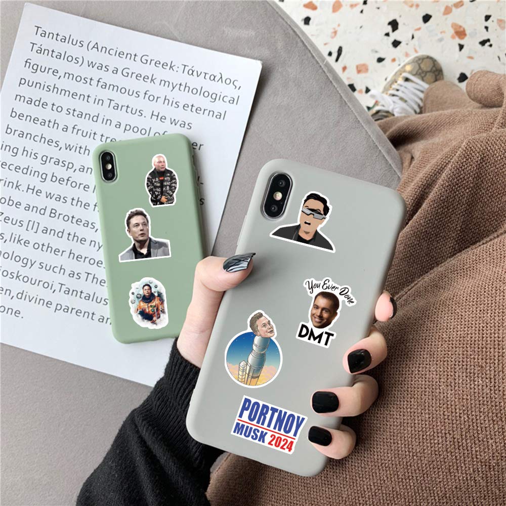 Elon Musk Stickers 100PCS, Funny Cute Stickers, Cartoon Stickers, Vinyl Waterproof Stickers, Bumper Skateboard Water Bottles Computer Phone Stickers for Kids Teens Adult Girls