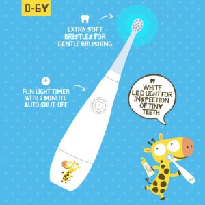 Jack N' Jill Tickle Tooth Sonic Electric Toothbrush Replacement Heads - Gentle Cleaning, Made for Tiny Teeth, LED Inspection Light, Extra Soft Bristles, for Babies & Kids - (1 Pack - Set of 2)