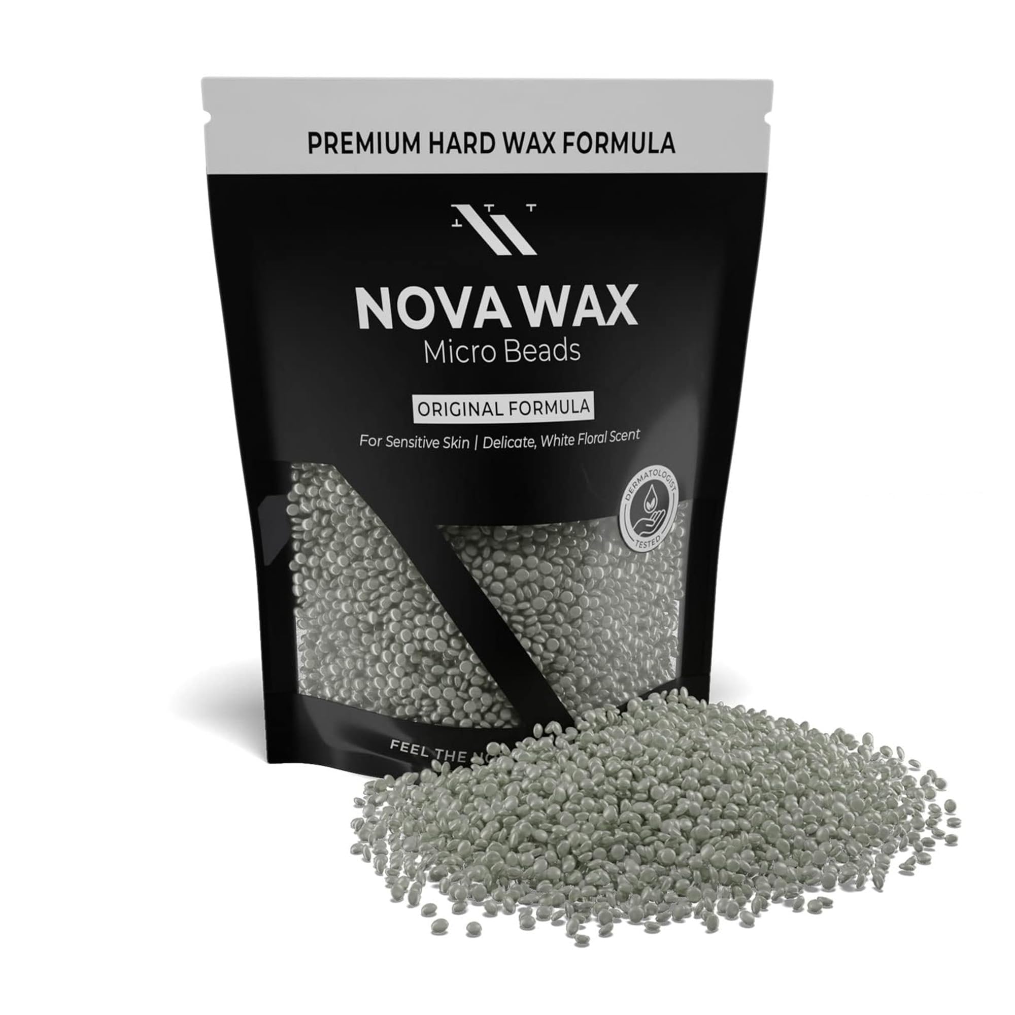 NOVA Wax 1000g (2.2lb) Hard Waxing Beads for Painless Hair Removal, Perfect for Brazilian, Bikini, Face, Legs, Underarm, Back, and Chest - Ideal for Sensitive Skin – Original Floral Scented Formula