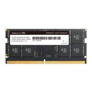 teamgroup elite sodimm ddr5 16gb 5600mhz (pc5-44800) cl46 non-ecc unbuffered 1.1v 1rx8 single rank 262 pin laptop memory module ram - ted516g5600c46a-s01