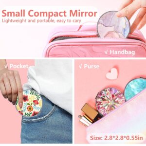 Acedada Compact Mirror, Pocket Mirror, Small Mirror for Purse, Portable Mini Travel Makeup Mirror, Folding Handheld Double-Sided 1x/2x Magnifying Compact Mirror for Women Girls - Eye