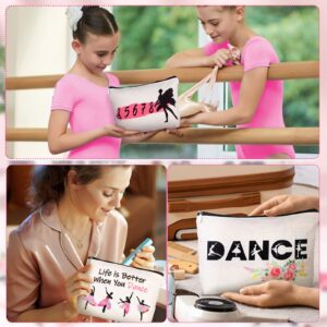 Gerrii 6 Dance Makeup Bag Dancer Cosmetic Bags Recitals Dance Team Gifts Ballet Toiletry Zipper Pouch Portable Ballerina Travel Case Accessories for Women Girl Dance Lover Dance Team(Classic)