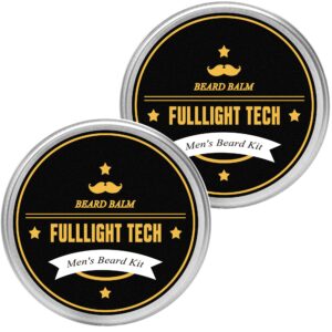 fulllight tech beard balm, 2 pack - citrus scent - coconut, argan, jojoba oils - styles, hydrates & smooths beards & mustaches - beard styling balm - gifts for men