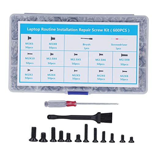 Electronic Repair Screws, Carbon Steel Flat Head Computer Screws, Accurate Distribution of 600 Different Measurements for Electronic Equipment