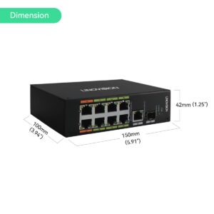 LINOVISION Industrial 8 Ports POE Switch, Built-in EOC Receiver, Ultra Long Reach PoE over Coaxial Cable Transmission, Extend PoE over Cat5E/Cat6 Network Cable up to 2500ft,Simply Cabling, Plug-n-Play