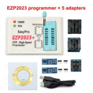 yesyZX WellieSTR 1 Set (EZP2023 with 5 adapters) EZP2023 High-Speed USB SPI Programmer EZP 2023 Support 24 25 93 95 EEPROM 25 Flash BIOS Chip Better Than EZP2019