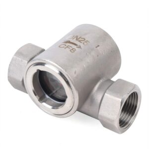 Sight Water Flow Indicator with Plastic Impeller, 1" NPT Female Thread Stainless Steel 304 Sight Water Flow Indicator