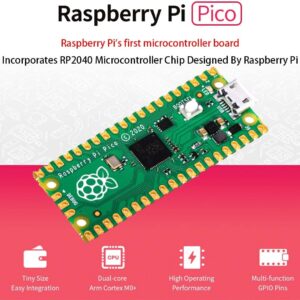 Raspberry Pi Pico Microcontroller Board, RP2040 Dual-core Arm Cortex M0+ Processor, Flexible Single Board Computer, Flagship Versatile Board by Raspberry Pi （1 Pack）