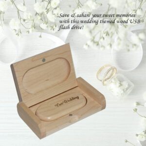 RomanDisk 32GB Wood USB 3.0 Flash Drive with Laser Engraving Our Wedding Graphic Design, 32GB Wood USB Memory Stick Thumb Drive with Box for Wedding/Couple/Parents - Maple