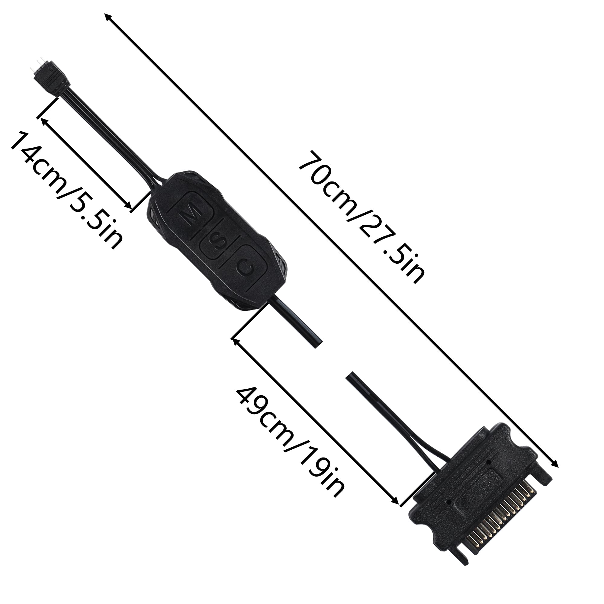 CERRXIAN 5V 3PIN ARGB Controller,Built-in Light Mode,SATA Power Supply,for Motherboards Without 5V ARGB,or DIYARGB Fans,ARGB Light Strips,Lighting Boards,Etc