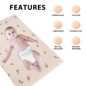 Vegan Leather Baby Changing Mat - Wipeable Portable Changing Pad, Foldable Travel Changing Mat for Baby, Newborns (Branch,20"*28")