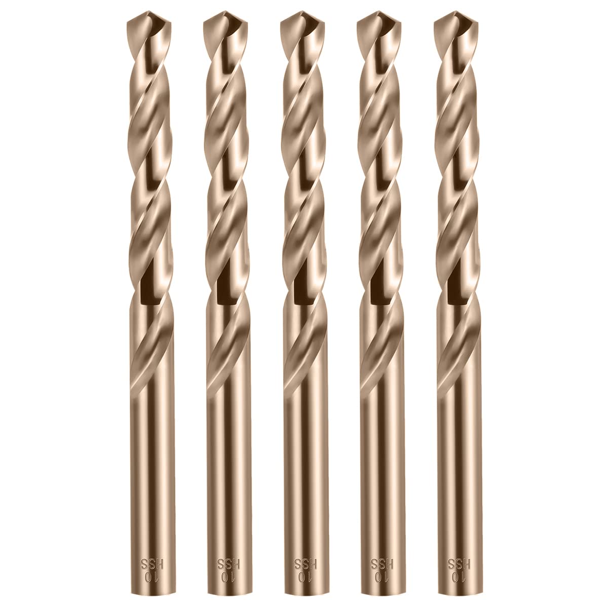 Cobalt Drill Bit Set, M35 Twist HSS Drill Bits Straight Shank, 2mm High Speed Steel Drill Bits for Drilling in Hard Metal, Stainless Steel, Cast Iron (10mm)