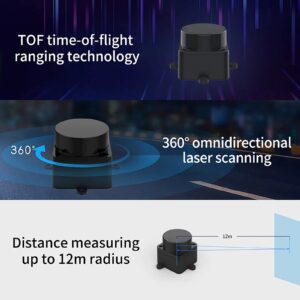 LD06 Lidar Sensor, 360 Degree DTOF Laser Scanner, Lidar Module, Lidar Detector, 4500Hz Ranging Frequency TOF Module for Education, Robot, Cleaner