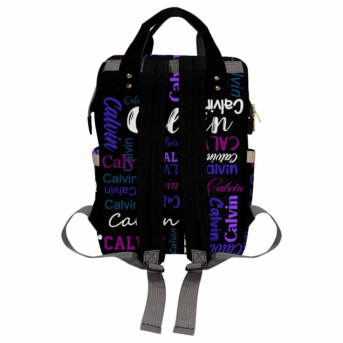 Personalized Bag, Custom Diaper Bag White & Purple Name Initial Black Fashion Multipurpose Daycare Bag Mummy Nursing Baby Bags Shoulder Bag Casual Daypack Bag for Mom Shopping