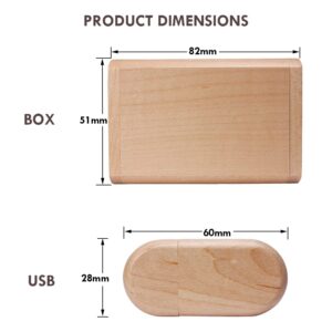 RomanDisk 32GB Wood USB 3.0 Flash Drive with Laser Engraving Our Wedding Graphic Design, 32GB Wood USB Memory Stick Thumb Drive with Box for Wedding/Couple/Parents - Maple