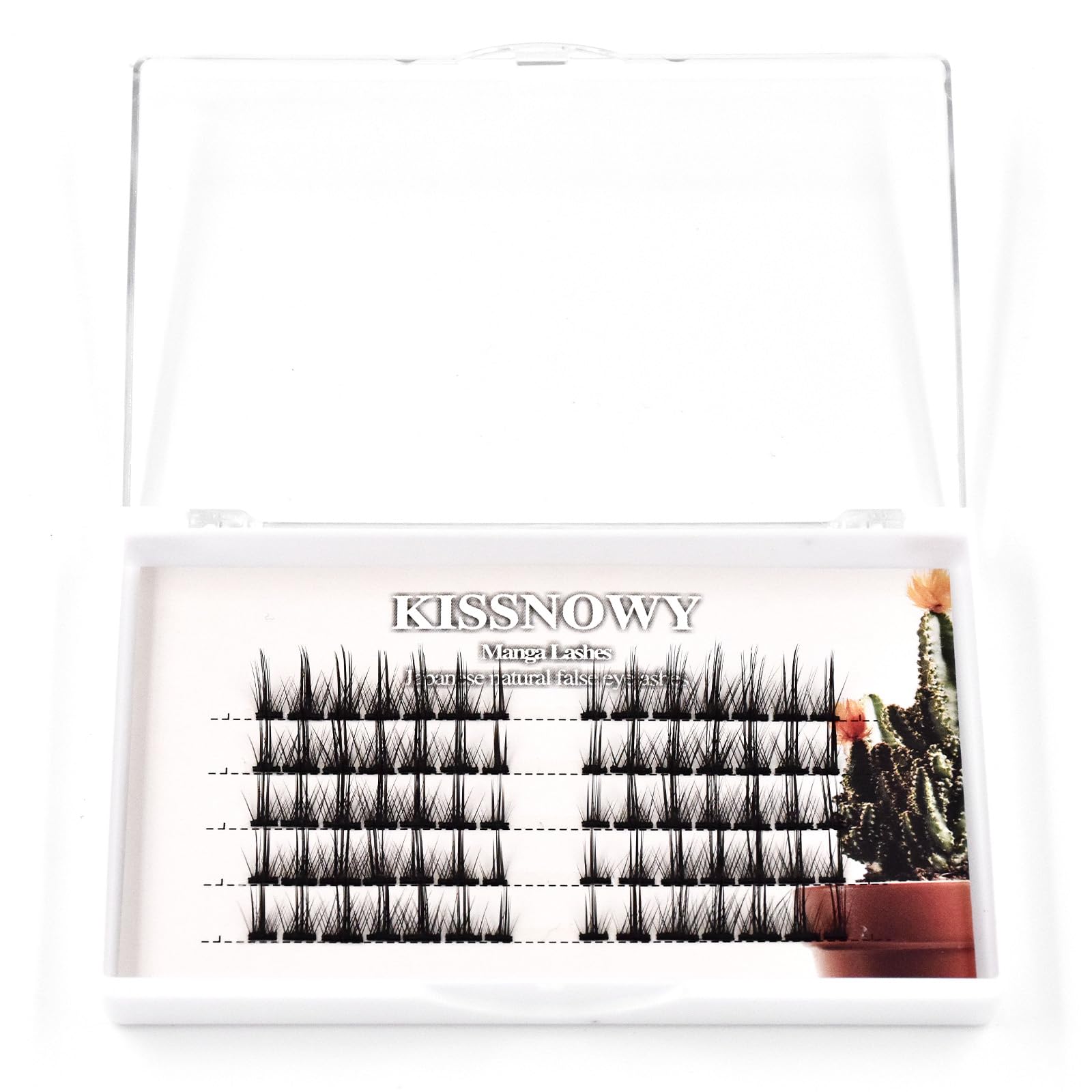 KISSNOWY Manga Lashes Natural Look, Single Individual Lashes Wispy Cluster Lashes Extension for Cosplay Japanese Anime Makeup False Lashes (B-03)