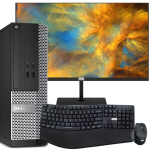 dell optiplex computer desktop pc, intel core i5 4th gen 3.1 ghz, 8gb ram, 1tb hdd, mtg new 22 inch led monitor, wireless ergonomic keyboard mouse, wifi, windows 10 pro (renewed)