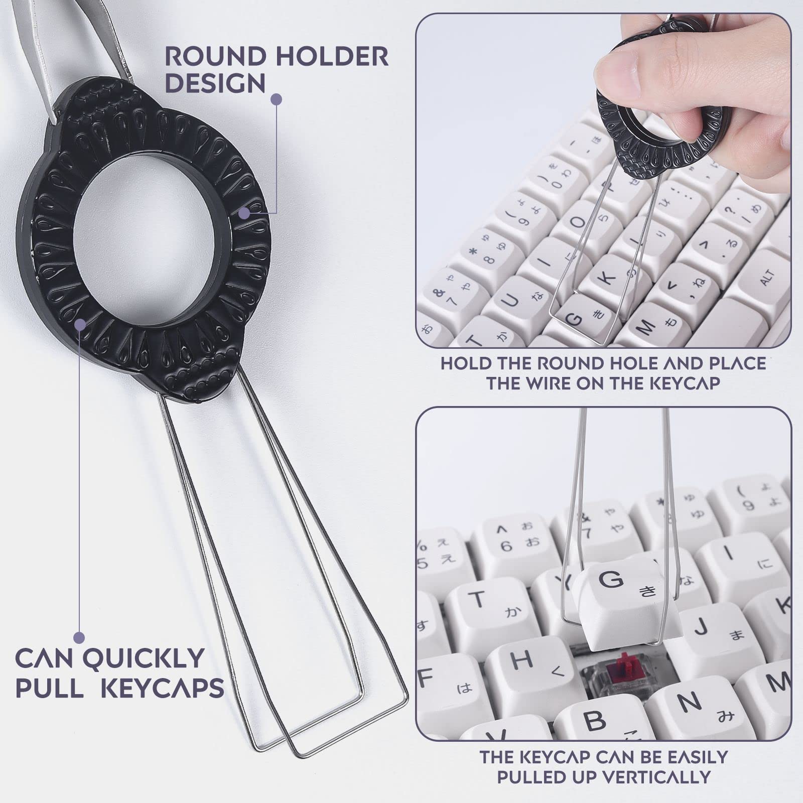 Byhoo Keycap Puller and Switch Puller, Universal Keyboard Switch Puller, Stainless Keycap Remover, 2 in 1 Keycap and Switch Remover Tool for Mechanical Keyboard & Gaming Keyboard