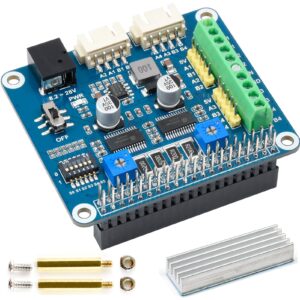 waveshare HRB8825 Stepper Motor HAT for Raspberry Pi and Jetson Nano, Drives Two Stepper Motors, Up to 1/32 Microstepping User for 3D Printer Sculpturing Machine Mechanical Arm