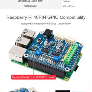 waveshare HRB8825 Stepper Motor HAT for Raspberry Pi and Jetson Nano, Drives Two Stepper Motors, Up to 1/32 Microstepping User for 3D Printer Sculpturing Machine Mechanical Arm