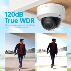 DS-2CD2183G2-I 2.8mm HIK 4K 8MP AcuSense PoE Fixed Dome IP Camera Outdoor Indoor with Human/Vehicle Detection, 120dB WDR, H.265+, 98ft IR Night Vision, Compatible with HIK NVR/Hik-Connect APP