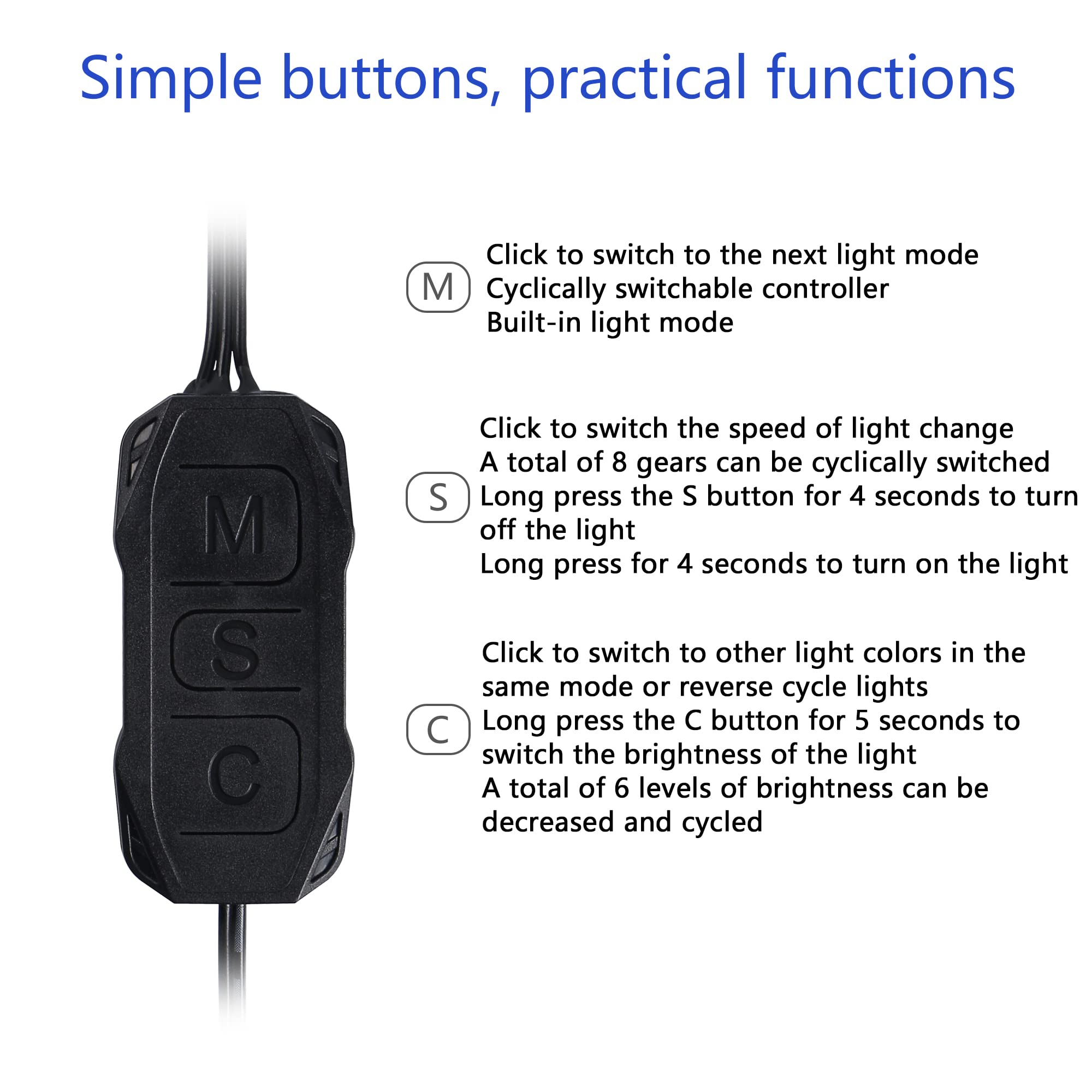 CERRXIAN 5V 3PIN ARGB Controller,Built-in Light Mode,SATA Power Supply,for Motherboards Without 5V ARGB,or DIYARGB Fans,ARGB Light Strips,Lighting Boards,Etc