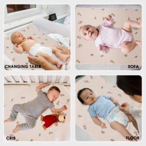 Vegan Leather Baby Changing Mat - Wipeable Portable Changing Pad, Foldable Travel Changing Mat for Baby, Newborns (Branch,20"*28")