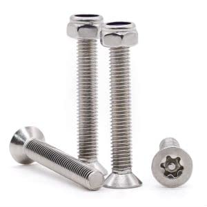 Glvaner (30 Sets) M5 x 16mm Countersunk Torx Head Machine Screws with M5 Locknuts and a Torx Drive Bit, Stainless Steel 304 (18-8), Tamper Resistant Screws, Full Thread, Security Machine Screws