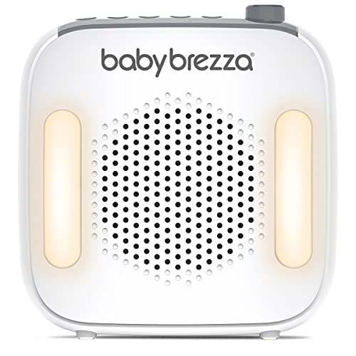 Baby Brezza Adjustable Baby Sound Machine and Night Light with 18 Sounds – Small, Portable Design for Easy Travel or Crib Use – Includes Lullaby, Nature, White Noise, Waves + More – USB Powered