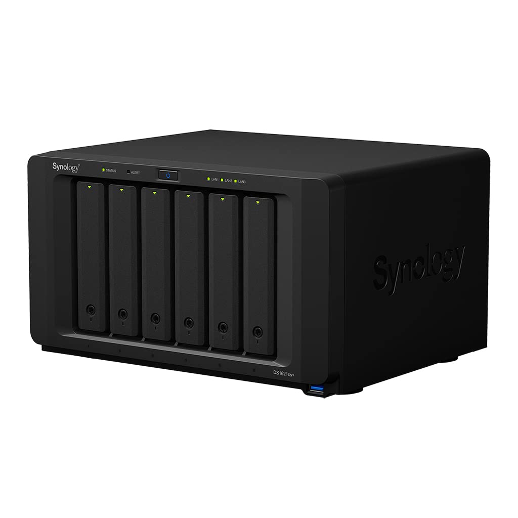 Synology DiskStation DS1621xs+ NAS Server with Xeon 2.2GHz CPU, 32GB Memory, 24TB SSD Storage, 1TB M.2 NVMe SSD, 1 x 10GbE LAN Port, DSM Operating System