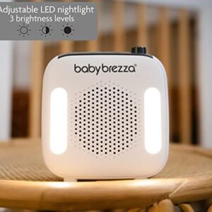 Baby Brezza Adjustable Baby Sound Machine and Night Light with 18 Sounds – Small, Portable Design for Easy Travel or Crib Use – Includes Lullaby, Nature, White Noise, Waves + More – USB Powered