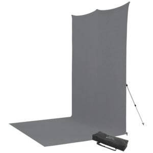 westcott 8'x13' neutral gray sweep x-drop pro wrinkle-resistant backdrop kit - for full-length portraits, group photos, and photo booths