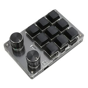 acogedor one handed mini mechanical gaming keyboard, 9 keys fully diy programmable keypad, with 2 knobs, for windows osu hid standard keyboard