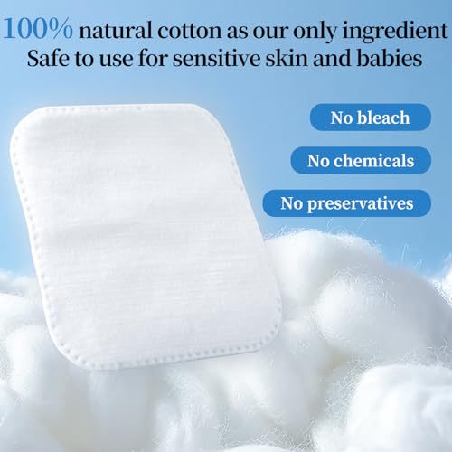 SHINO Natural Square Cotton Pads,100 Ps Biodegradable Pads, Makeup Remover Pads for Sensitive Skin - Beauty, Personal Care, Baby Care & Daily Cosmetics