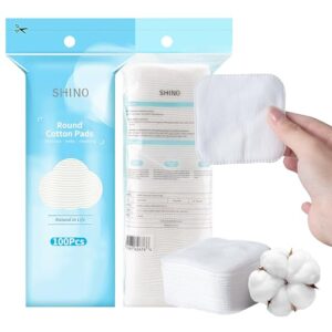 shino natural square cotton pads,100 ps biodegradable pads, makeup remover pads for sensitive skin - beauty, personal care, baby care & daily cosmetics