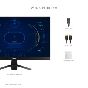 ViewSonic VX2767-MHD 27" 1080p Gaming Monitor w/ 100Hz, 1ms, FreeSync, Eye Care, HDMI, VGA, DP (Renewed)