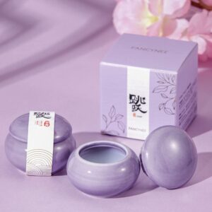 byvute solid perfume, floral scent fragrance all natural ancient chinese craftsmanship for women girls travel friendly with ceramic jar (purple)