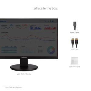 ViewSonic VS2247-MH 22 Inch 1080p Monitor with 75Hz, FreeSync, Thin Bezels, Eye Care, HDMI, VGA (Renewed)