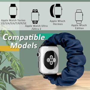 Fimpressiont 10 Packs Compatible with Apple Watch Bands Scrunchies 38mm 40mm 41mm 42 mm 44mm 45mm Women Girls Cute Cloth Pattern Printed Fabric Wristbands Straps Band for iWatch Series