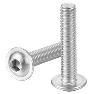 m6-1.0 x 25 mm flanged button head socket cap screw bolts, 18-8 stainless steel(304) allen socket drive, full thread, 50pcs